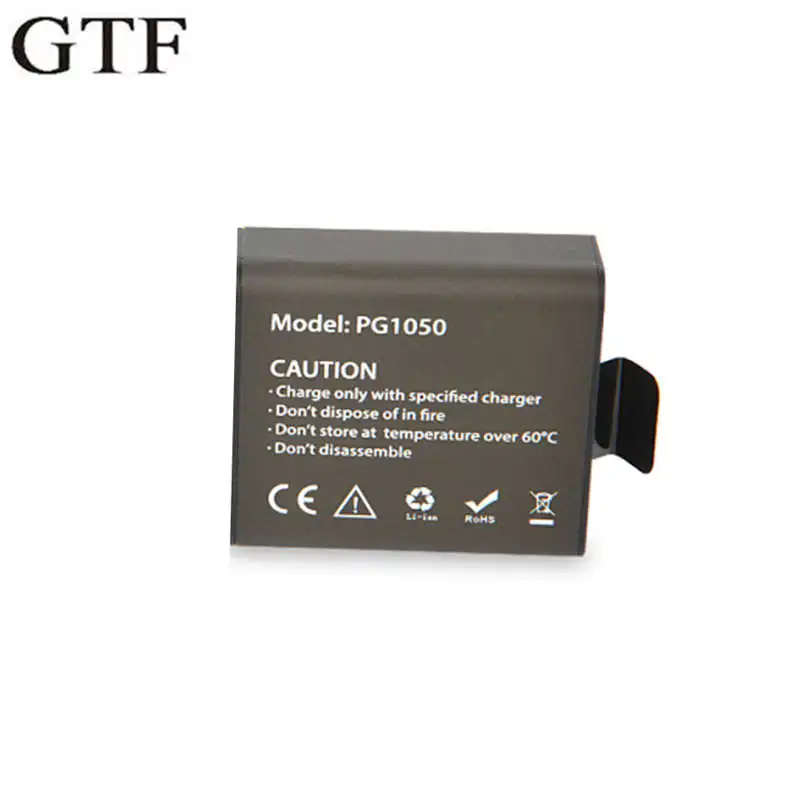 Аккумулятор для экшн-камеры GTF 3 7 в PG1050mAh аккумулятор EKEN H9 H9R H3 H3R H8PRO H8R SJ4000 SJCAM SJ5000 M10