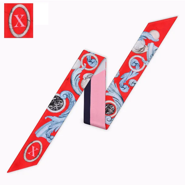 26 шарф с буквами, дизайн, принт, женский шарф, модный маленький галстук, сумка, обтягивающий шарф с созвездием - Цвет: X