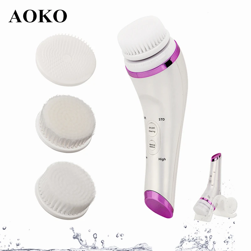 AOKO 3 in 1 Heating Electric Facial Cleaning Brush Face Pore Cleaner