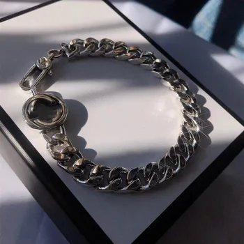 

1:1 925 sterling silver bracelet, original logo classic letter bracelet, high-quality ladies jewelry party gift