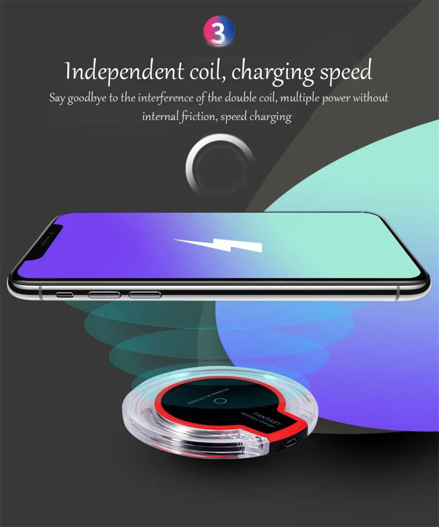 QI кристалл мобильного телефона настольное Беспроводное зарядное устройство K9 беспроводной передатчик приемник для: iphone samsung huawei xiaomi Google VIVO