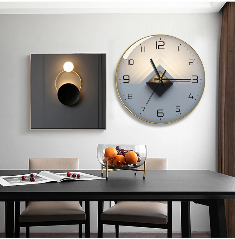 Home Living Room Decor Creative Wall Clock 3D Personality Clock Mute Dining Room Kitchen Cafe Room Decoration Wall Watch Bedroom