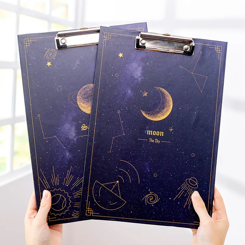 

Starry sky Planet Moon A4 File Folder board Cute Writing plate hard board backing board stationery gift school supplies