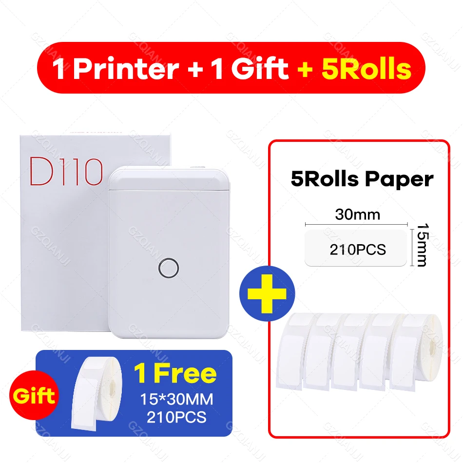 mini thermal printer Niimbot D110 Label Printer Mini Sticker Paper Roll Transparents Wireless Bluetooth Phone Printer Label Price Tag Printing Label small portable printers for travel Printers