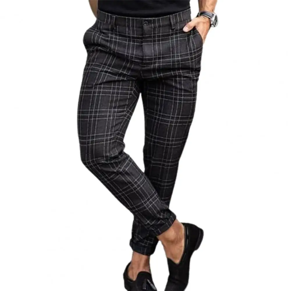 Pantalones de dibujo de cuadros para hombre, pantalón largo a la moda, Casual, para tiempo libre, Cargo, Verano