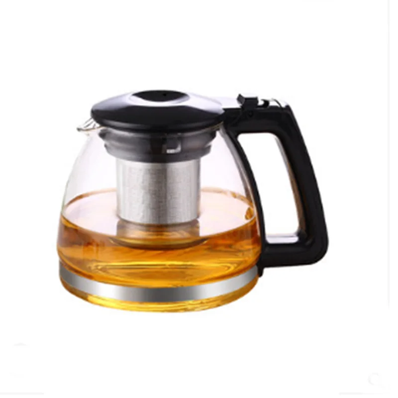Стеклянный чайный чайник с защитой от ожогов домашний цветочный горшок офисный