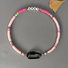 Women Personalized Name Necklace Handmade Silicone Spiral Buckle Pendant Short Jewelry Accessories Novelty Trendy Gift 2021