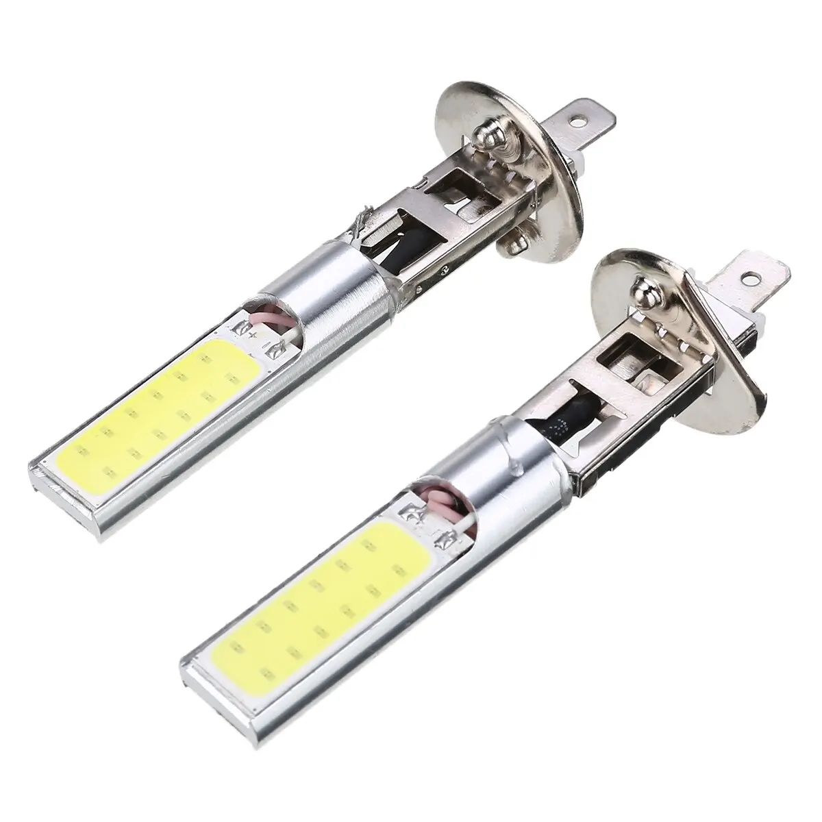 2Pcs H1 COB LED Bulb Super Bright Car Fog Lights 12V 6000K White Driving Day Running Lamp Auto Light Sources