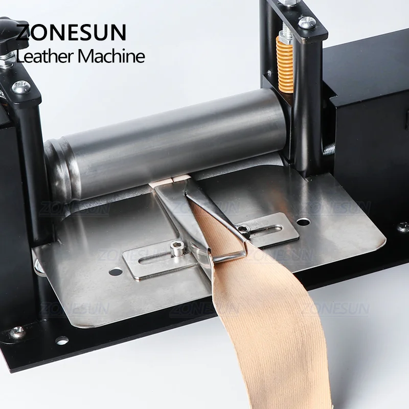 ZONESUN Manual Leather Belt Rolling Machine Shoulder Strap Leather Laminating Folding Machine Edge Sealing Machine-1