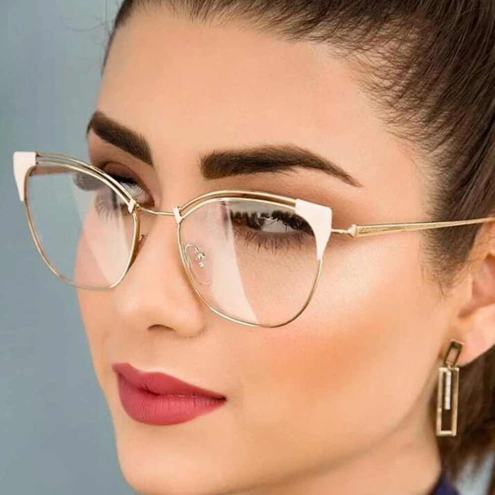 2021 Trends Cat Eye Men Women S Eyeglasses With Frame Vintage Anti Blue Light Blocking Clear Horn Rimmed Glasses Unisex Women S Blue Light Blocking Glasses Aliexpress