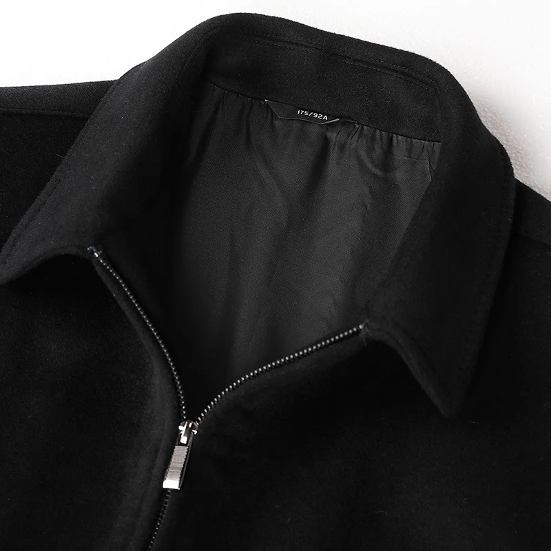 Мужская шерстяная куртка, мужское черное деловое повседневное пальто, брендовая одежда, мужское шерстяное пальто, подарок для отца BG517