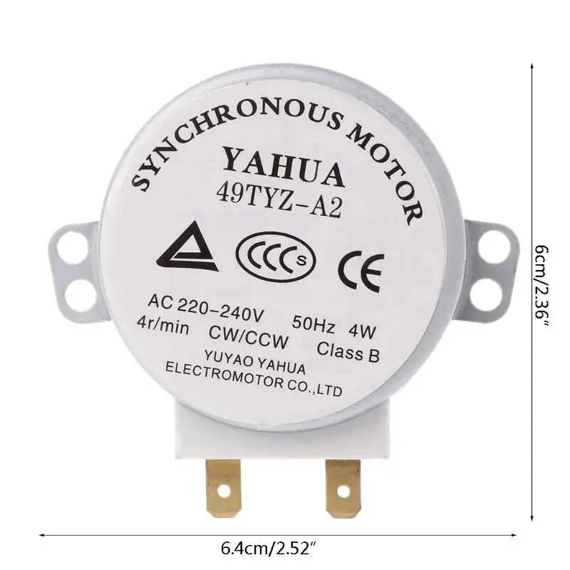 1 шт. x СВЧ мотор CW/CCW 4 Вт 5/6 об/мин AC 220-240 В роторный стол синхронный 49TYZ-A2# Y05# C05