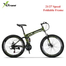 Горный велосипед из углеродистой стали складная рама мягкая-хвост 26 дюймов колеса велосипеда дисковые тормоза 21 27 скорость спорт Bicicleta
