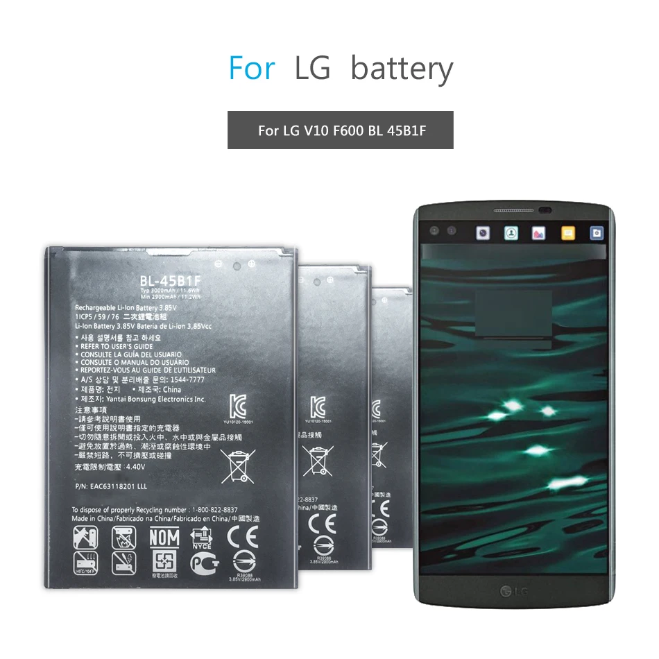 Оригинальный аккумулятор для LG BL-45B1F V10 H961N F600 H900 H901 VS990 H968 BL45B1F 3000 мАч | Мобильные
