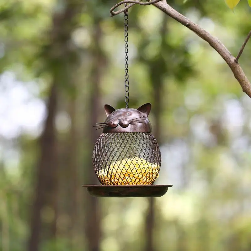 Cat Shaped Bird Feeder Cat Shaped Retro Handmade Outdoor