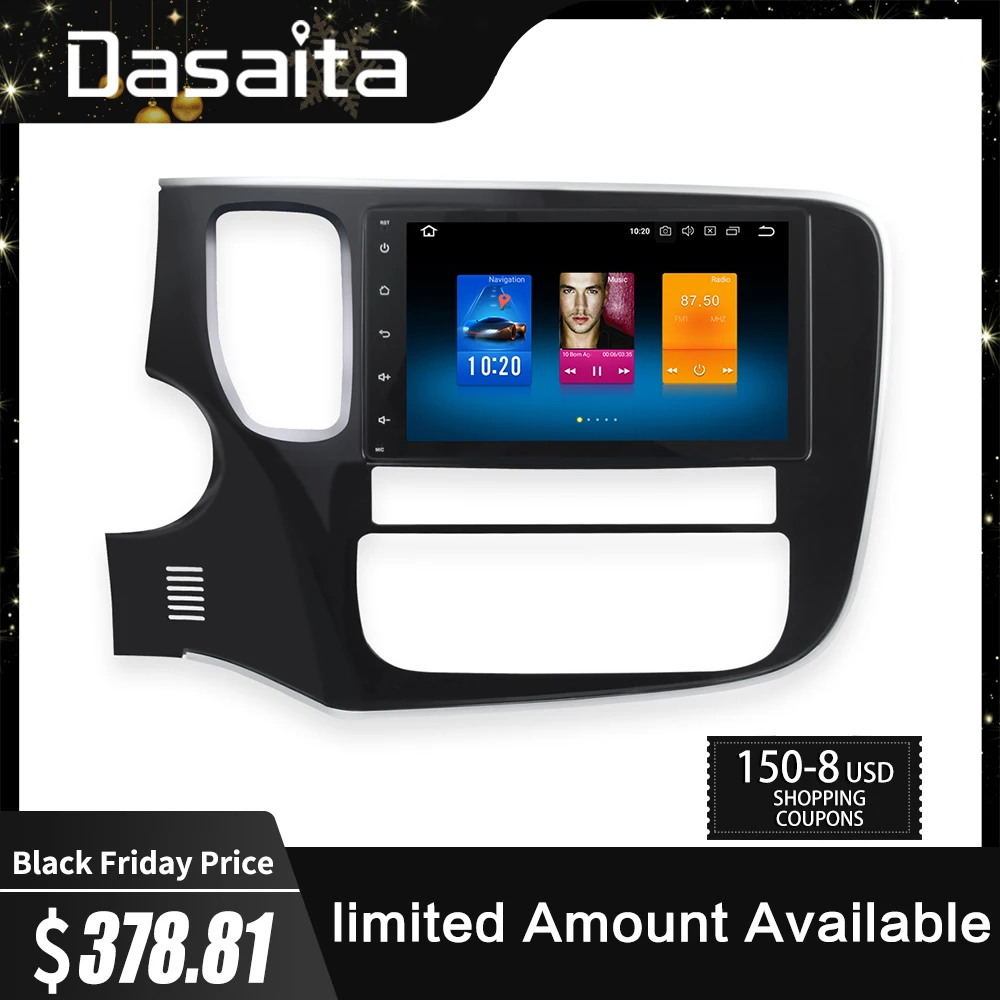 Dasaita " Android 9,0 Автомобильный gps радио плеер для Mitsubishi Outlander Восьмиядерный 4 Гб+ 32 ГБ авто стерео Мультимедиа