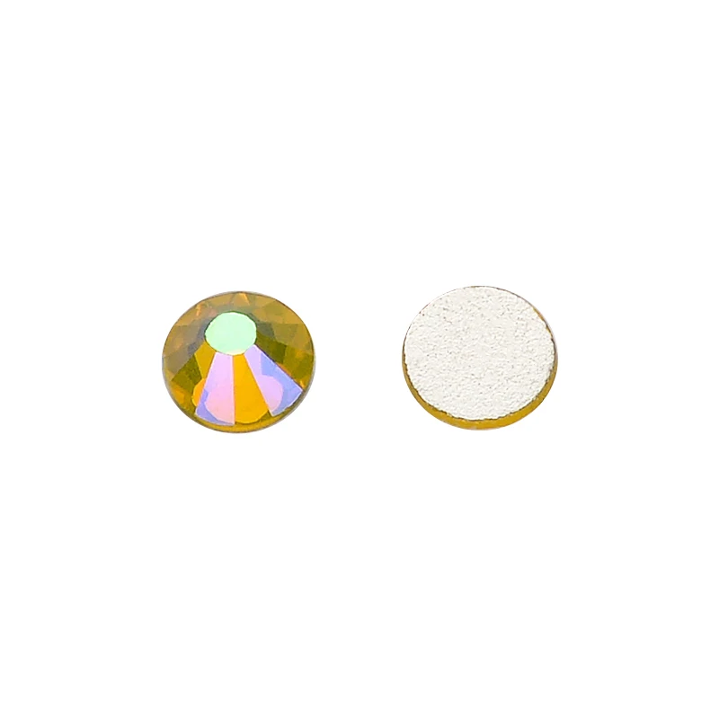 SS10-SS20 4Sizes Lemon Yellow/Citrine AB Flat Back Nail Art Rhinestone Non-Hotfix Crystal Glue-On Glass Strass Stone Decorations sewing supply shop