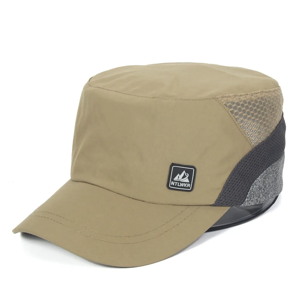 ChezAbbey Unisex Quick Dry Flat Top Cadet Caps Adjustable Snapback Corps Military Stylish Flat Top Hats 