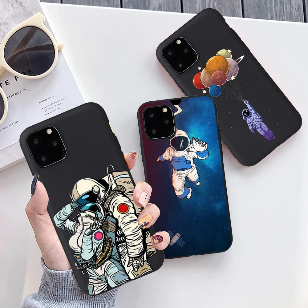 Чехлы для телефонов iphone 11 Pro мягкий чехол из ТПУ с принтом астронавта iPhone 7 8 Plus X XS