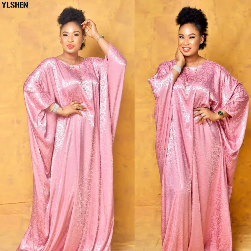 Long Maxi African Dress for Women 2020 Dashiki Satin Ankara Dresses Africa Traditional Boubou African Clothes Abaya Muslim Dress 03