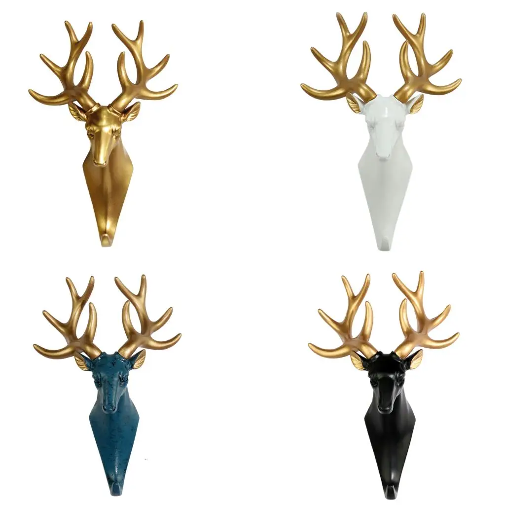 Resin Deer Single Key Coat Hook Clothes Rack Wall Hanger Heavy Duty | Дом и сад