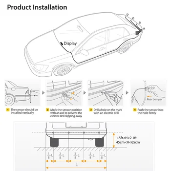

Hot Car Reverse Backup Radar System 4 Parking Sensor with LED Display Car Parking Sensor With Digital Colored LED Display 2019