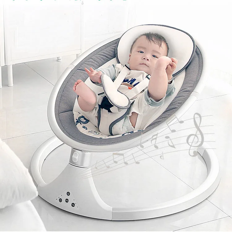 

Electric Remote Control Baby Rocking Chair Newborn Cradle Chargable Toddler Rocker Swing Chair with Music Bluetooth