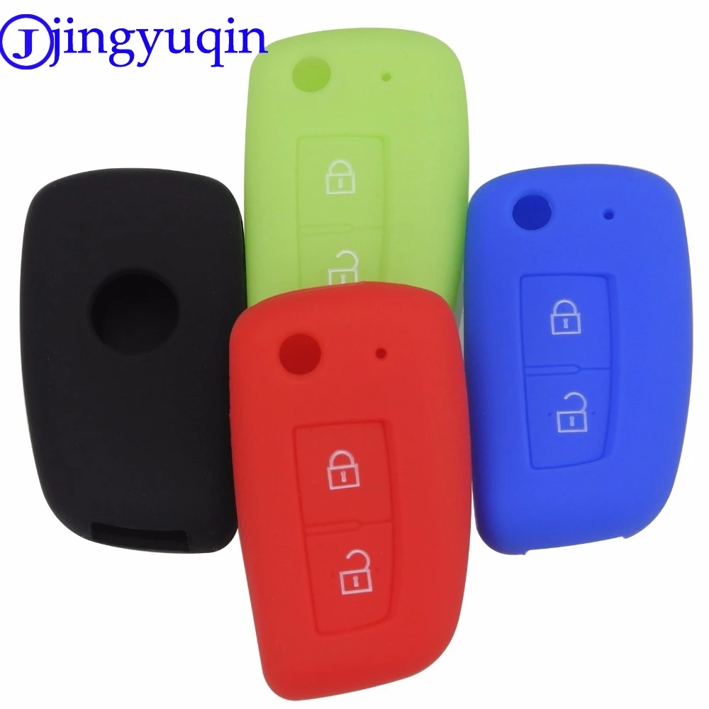 

jingyuqin 2 Buttons Silicone Fob Remote Key Case Cover Shell For Nissan Qashqai Key Protector