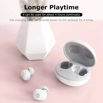 

TWS T2 True Wireless Bluetooth Earbuds Noise Cancelling Earphones 3D Stereo Sound Invisible Bluetooth Headphones with