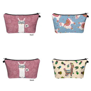 

Zohra New Style Amazon Cross Border for Cosmetic Bag 3D Digital Printing Cute Alpaca Storage Washed Bag