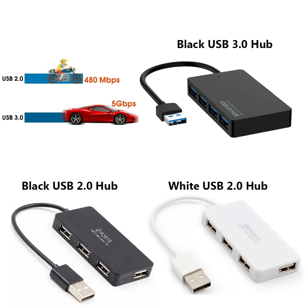 1 шт. 5 Гбит/с высокоскоростной USB 2,0 3,0 концентратор внешний Универсальный 4 порта Профессиональный адаптер разветвитель USB расширитель для компьютера ноутбука