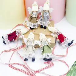 Рождественские украшения Ткань кружево Рождество Ангел Девушки очаровательные новогодние куклы 2 коробки рождественские украшения