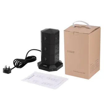 

LESHP USB Smart Charging Socket 3 Layers 9 USB Ports Fast Charge Power Strip 3M Cable Anti Surge Prevention Energy-saving