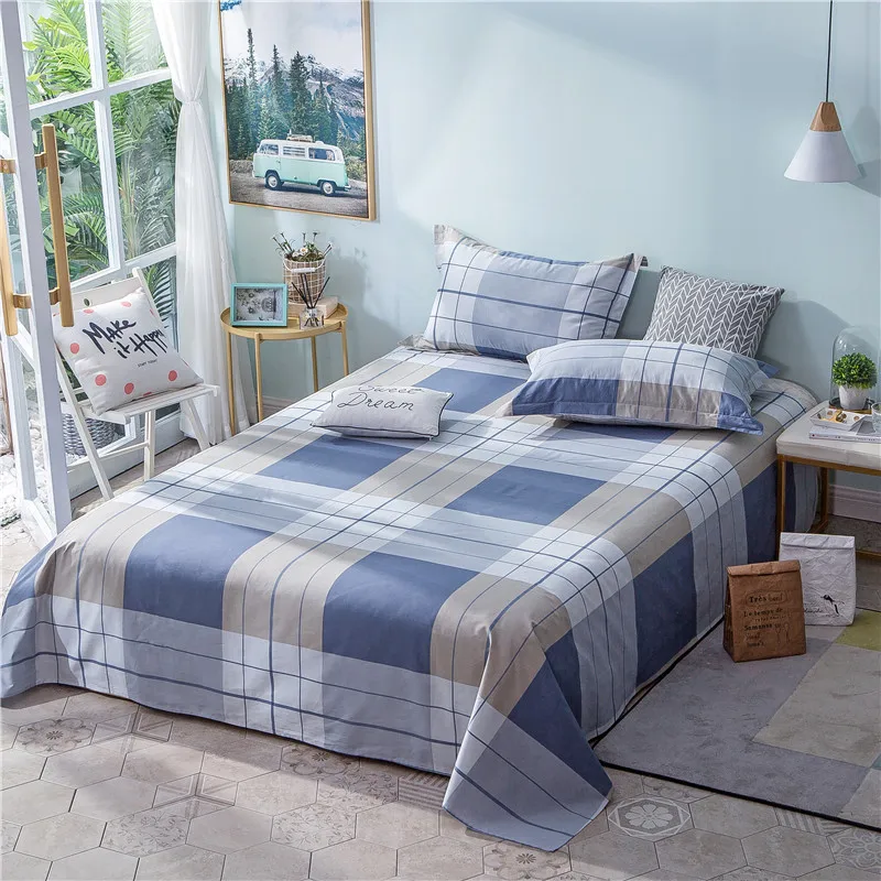 

1Pcs Bed Fitted Sheet Slipcover Cloth Flat Sheet Printed Soft Twin Full Queen King Sheets for 0.9/1.2/1.5/1.8/2m no pillowcase