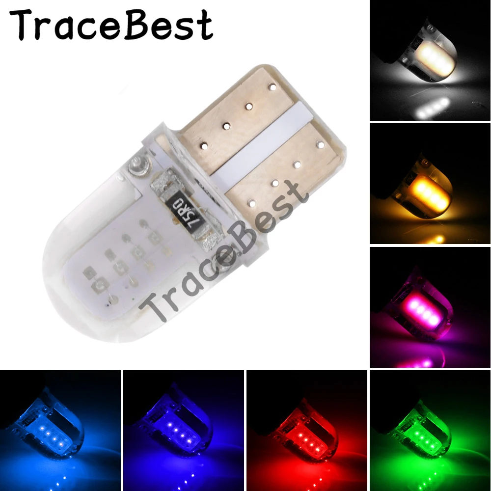 4 шт. Автомобильные светодиодные лампы W5W T10 194 168 COB 4SMD|Сигнальная лампа| |