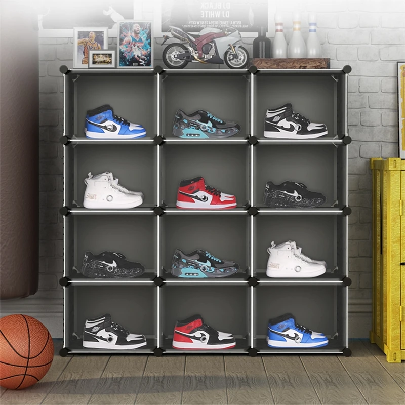 

Stackable Sport Shoe Box Thick Transparent Folding Flip Assembly Shoes Storage Organizer Dust Proof Plastic Drawer Shoes Cabinet