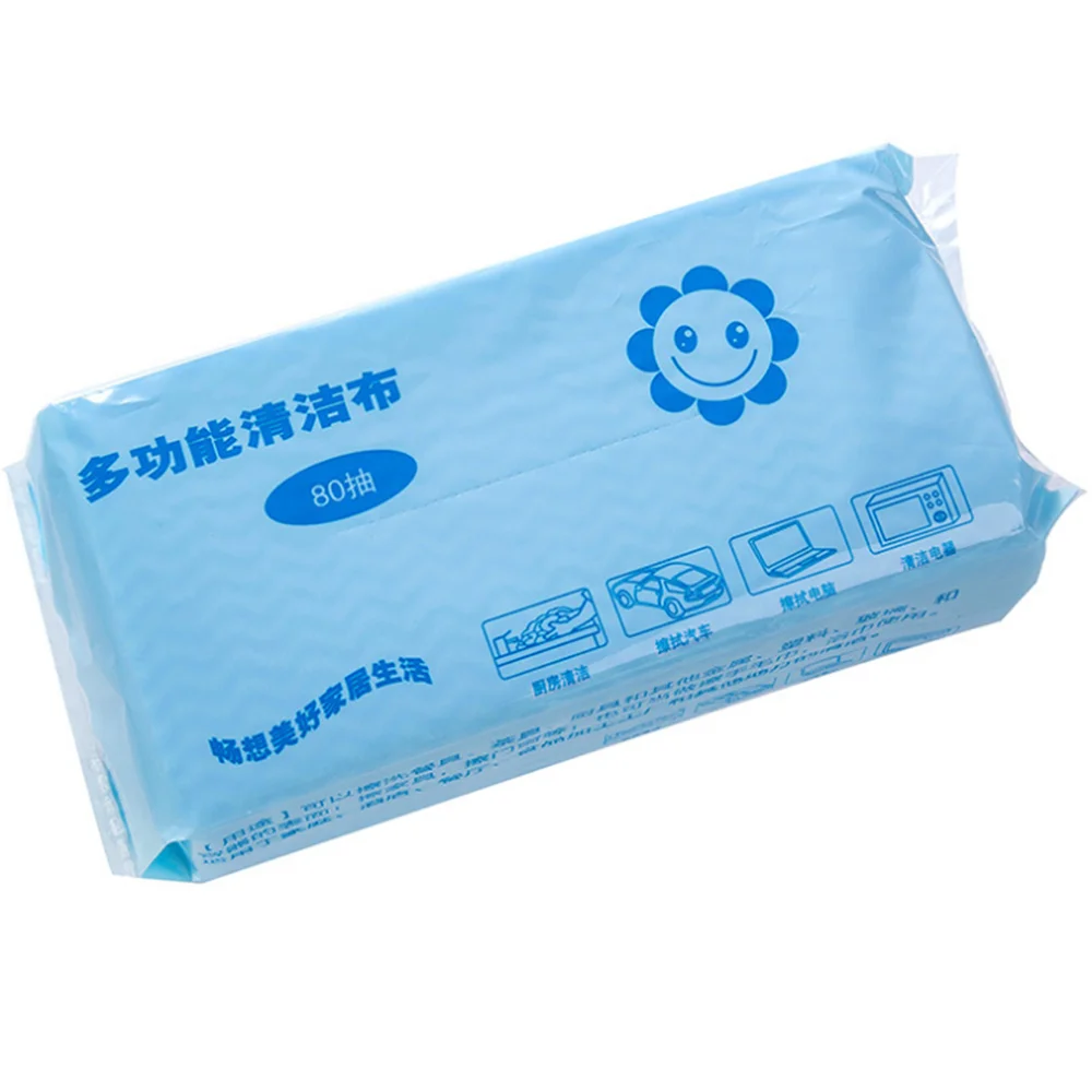 70 Pcs/Pack Environmental Wash Cloth Disposable Washing Dish Towel Kitchen Non-stick Oil Cleaning Wiping Rags Tableware Tools - Цвет: Синий