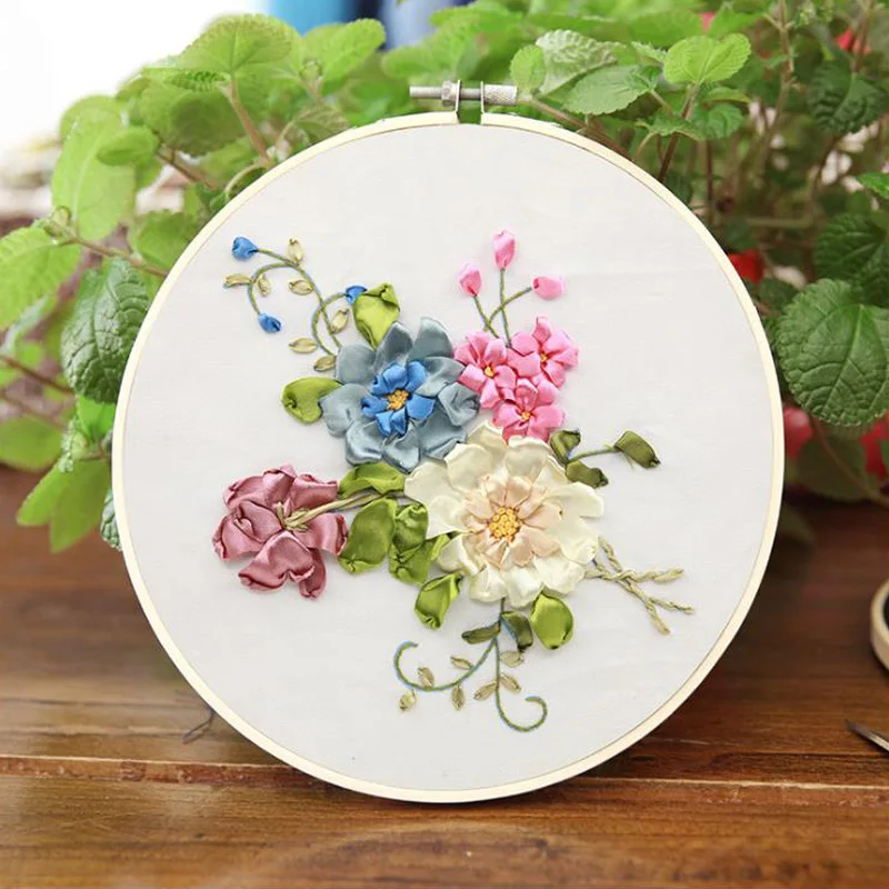 5-1 Цветочный узор DIY 3d Набор для вышивания крестиком Набор для вышивания картина с вышивкой лентами Картина для вышивания подарок домашний декор - Цвет: 5-1