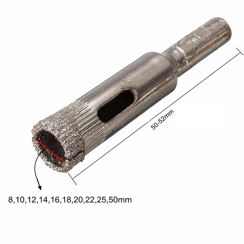 DWZ 10pcs 8-50mm Diamond Coated Hole Saw Drill Bit Set for Tile Ceramic Marble Glass