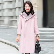Fashion Solid Long Wool Coat Office Lady Single Button Wool Blend Coat and Jacket Elegant Women Coats Autumn Winter