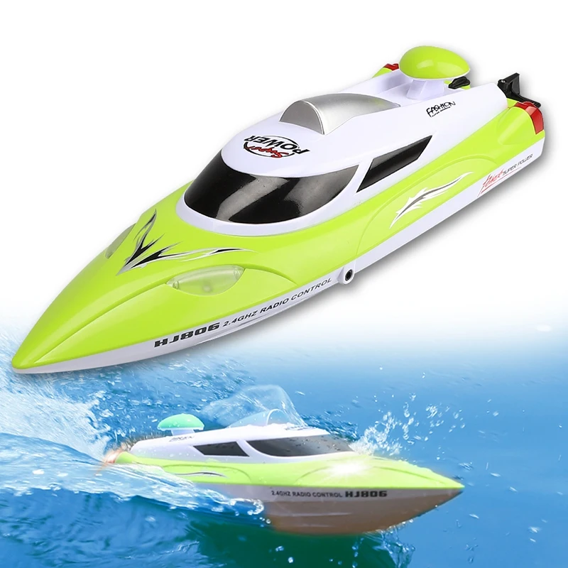 HONGXUNJIE HJ806 высокая скорость 35 км/ч 200 м Контроль расстояния Быстрая RC лодка черный - Цвет: Green
