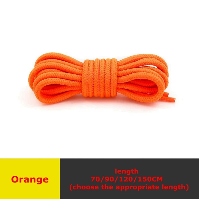 1 Pair Round Shoelaces Top Quality Polyester Classic Off White Shoe Laces Do Not Fade Outdoor Leisure Sneakers Shoelace Unisex Orange
