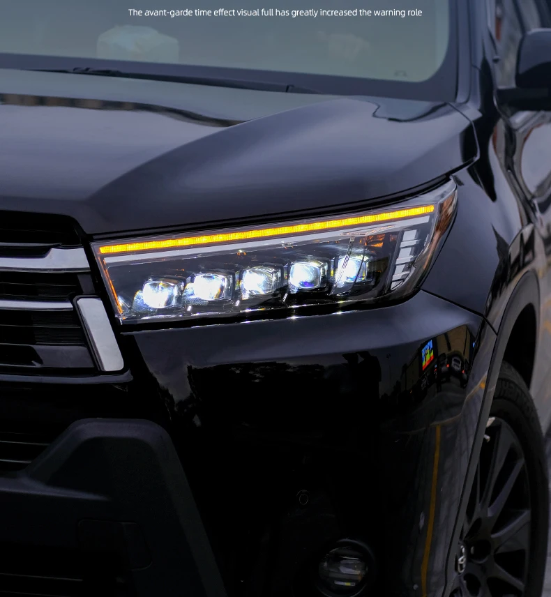 Автомобильный Стильный чехол для фары Toyota Highlander все светодиодный светодиодный головной фонарь все светодиодный фара Highlander дневные ходовые огни