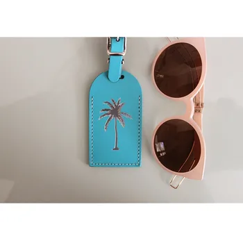 

Personalized Palm Tree Luggage Tags, Bonded Leather Beach Wedding favors, Bridal Shower Gift, groomsman bridesmaid gifts idea