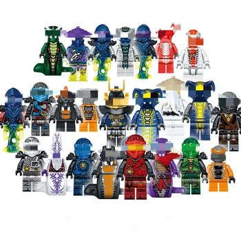 

24PCS/LOT Ninjago War Snake Series Building Blocks Toys For Kids Assembling With Weapons Lepining Action Figures Model Toy