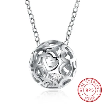 

Football Soccer Pendant Necklaces Ball Heart Fine Jewelry Sporty Fashion 925 sterling silver Chain Men Bijoux