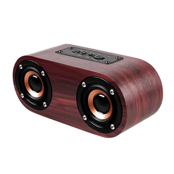 

USB Retro Stereo Music Player Bluetooth 4.2 Aux Built-in Microphone Wooden Loud Support TF Card Speaker Wireless Home Gift