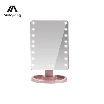 

22/16 LED Vanity Mirror Light Tabletop Makeup Mirror Touch Switch 10x Magnifying Mirrors 180 Rotation Bathroom Travel espejos