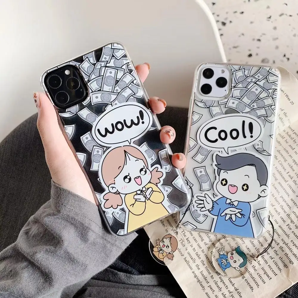 Новый парный чехол для телефона девочек и мальчиков iPhone 11 11Pro Max 6 S 7 8 Plus X XS XR Мягкий