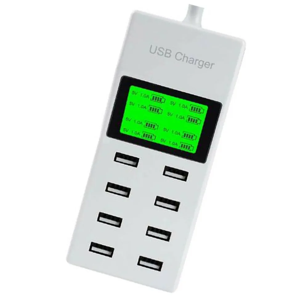 USB зарядное устройство смарт 8 портов светодиодный дисплей Быстрая зарядка для iPhone iPad для samsung для huawei для Xiaomi Мобильный телефон дропшиппинг